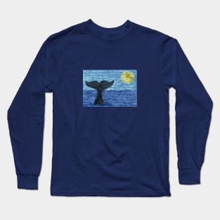 A Whale tail sticking out of the ocean Long Sleeve T-Shirt